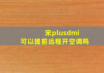 宋plusdmi 可以提前远程开空调吗